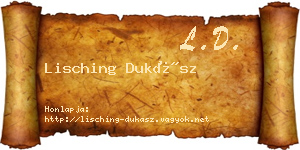 Lisching Dukász névjegykártya